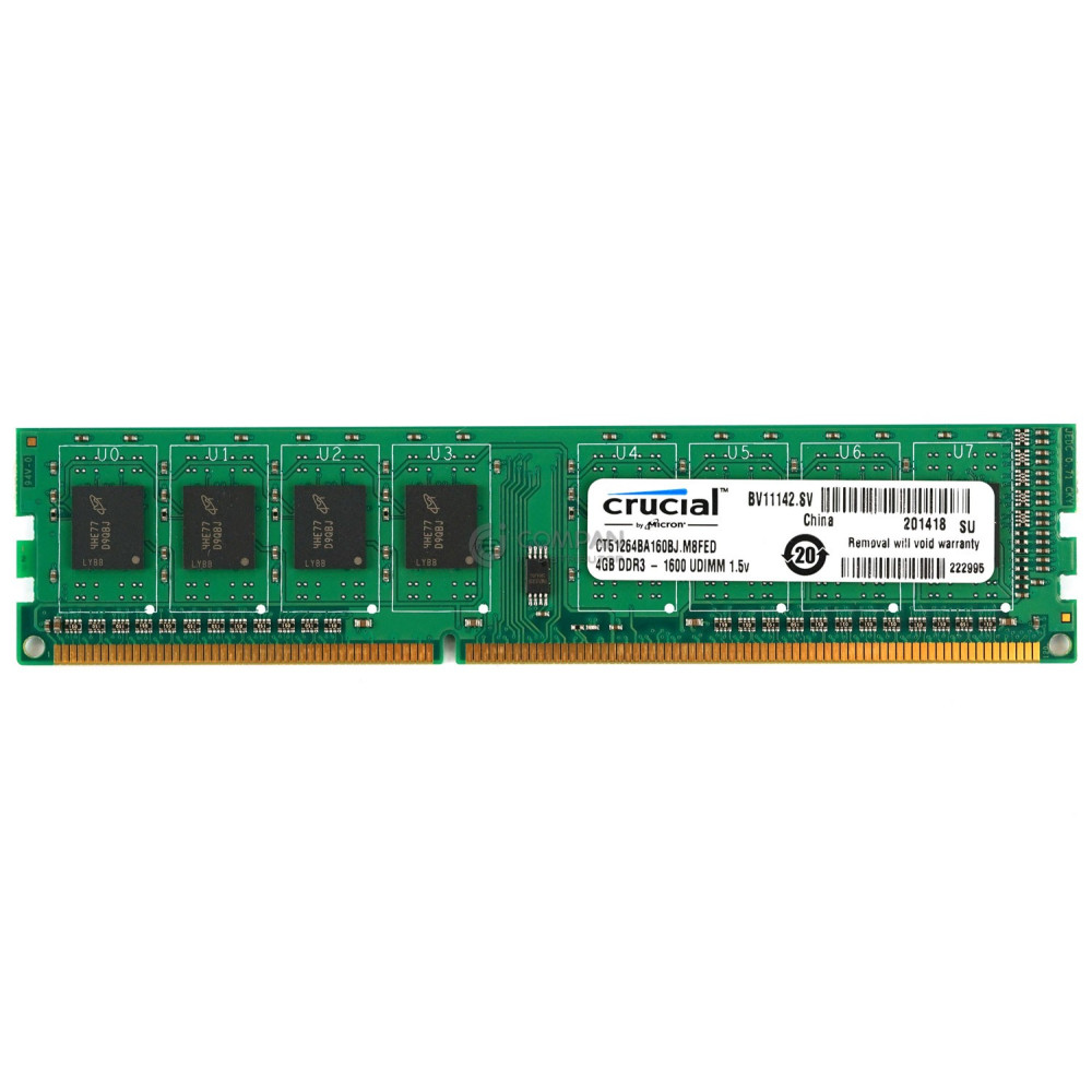 CT51264BA160BJ CRUCIAL DDR3 SDRAM 4GB PC3-12800 1600MHZ UDIMM CL11